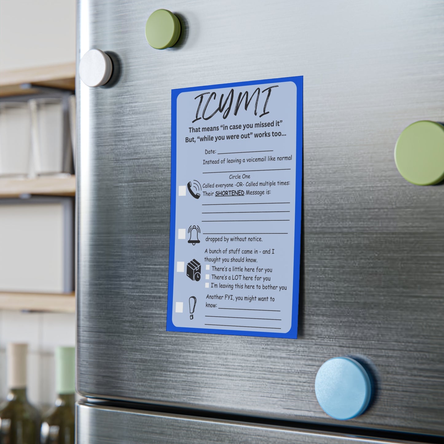 ICMYI Post-it Note Pad — 'In Case You Missed It' Office Reminder Sticky Notes