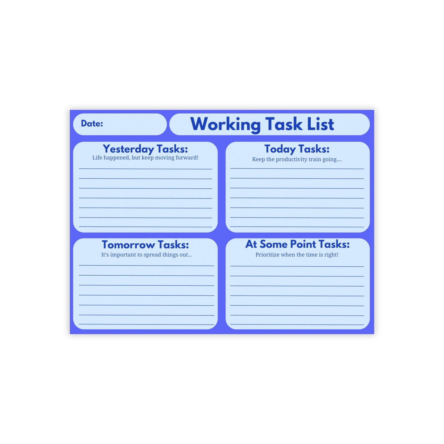 Working Task List Post-it® Note Pads